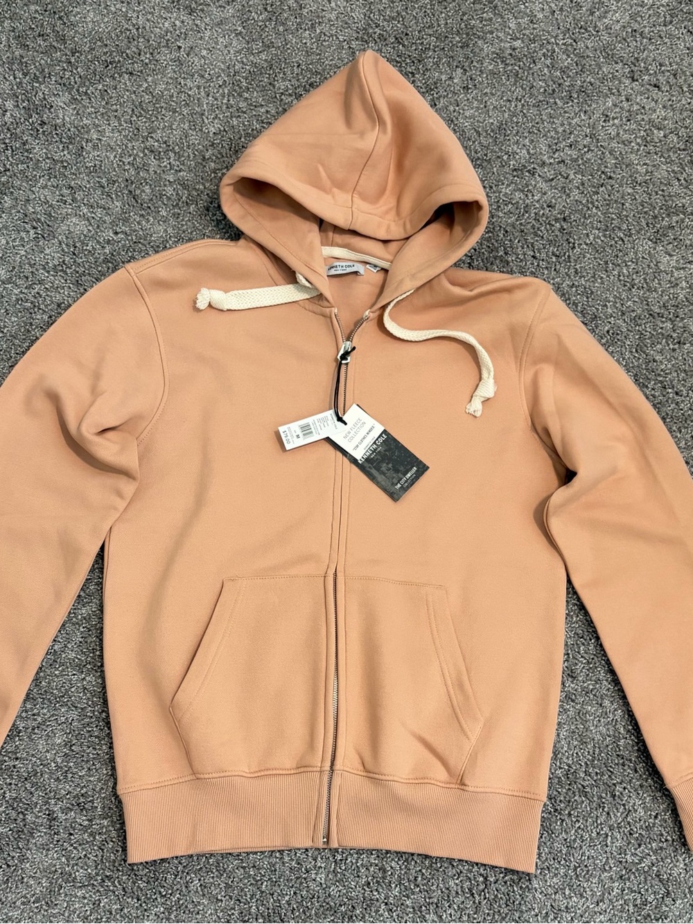 Kenneth Cole City Dweller Cafe Cream Zip-Up Hoodie Medium NWT